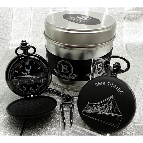 RMS Titanic Matte Black Pocket Watch RMS Titanic Matte Black Pocket Watch
